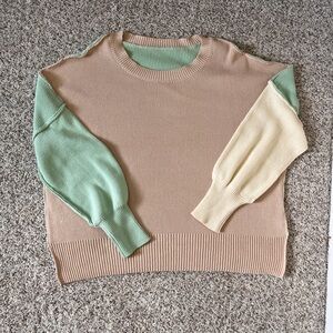 Colorblock 100% Cotton Oversized Sweater in great condition